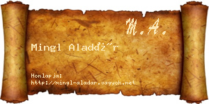 Mingl Aladár névjegykártya